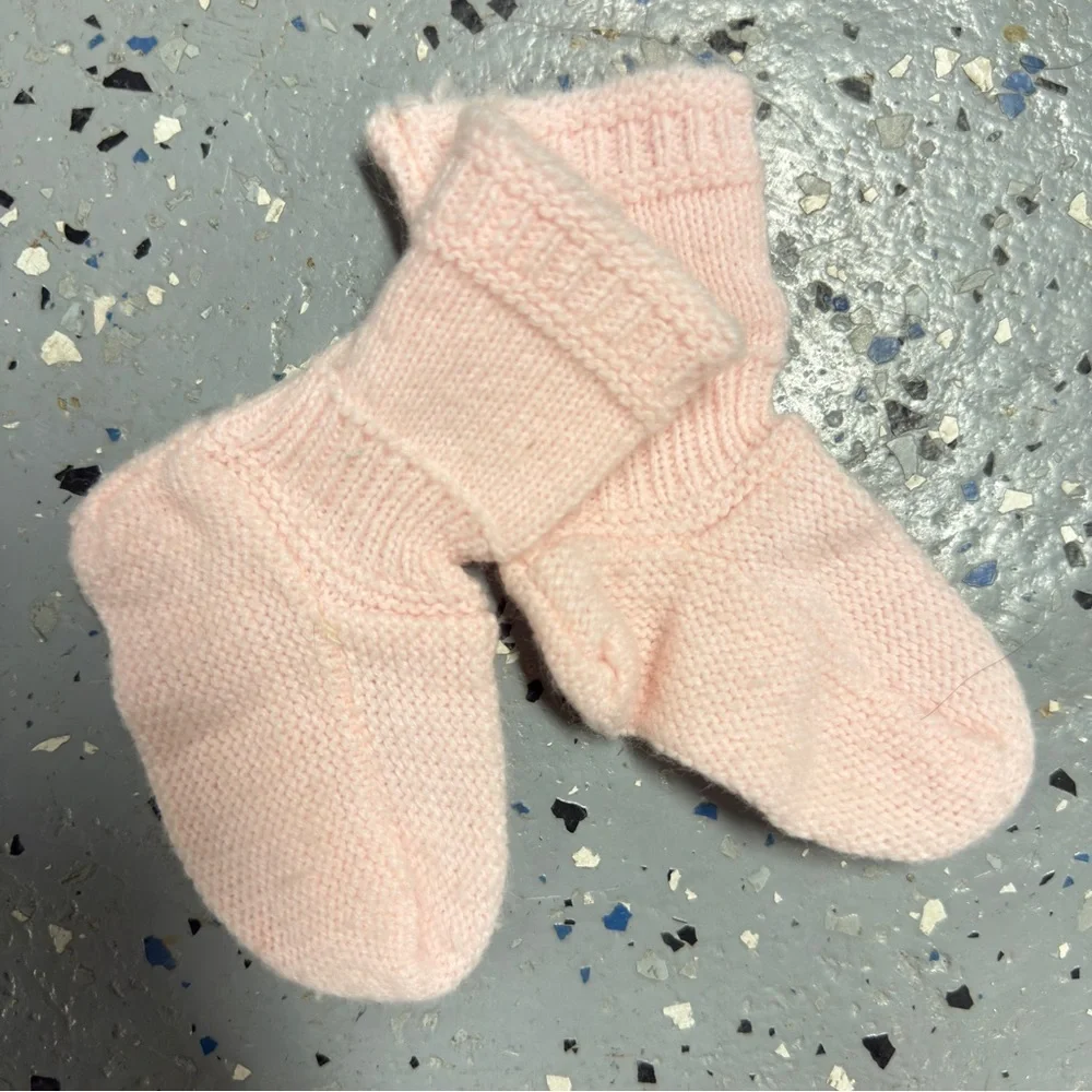 Pink Hand Knit Baby Socks